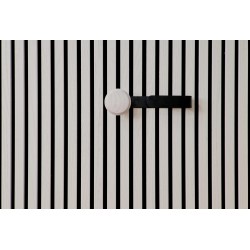 Crochet long avec bouton en bois blanc - modèle Large Ter-Hürne