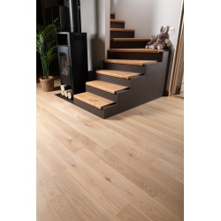 Parquet contrecollé chêne "Aspect bois brut brossé verni mat" CLIC 5G Chêne de l'Est