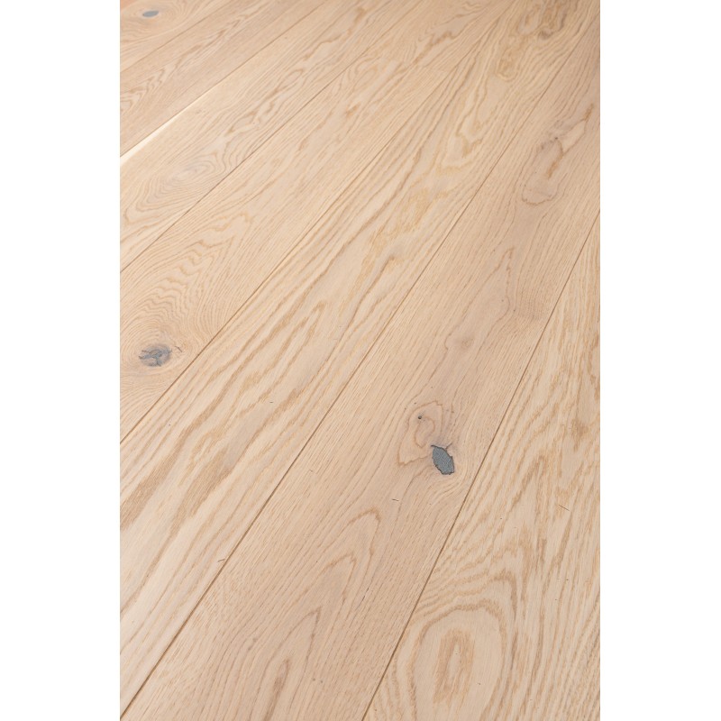 Parquet contrecollé chêne "Blanc brossé verni mat" CLIC 5G Chêne de l'Est