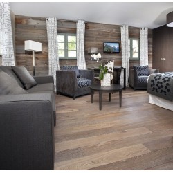 Parquet contrecollé chêne "Scié misty grey" CHÊNE SCIÉ Chêne de l'Est